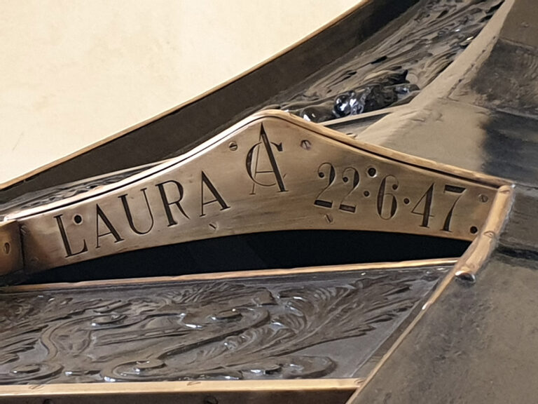 Bronze Date Plaque Detail Laura Gondola Ca' Rezzonico Museum